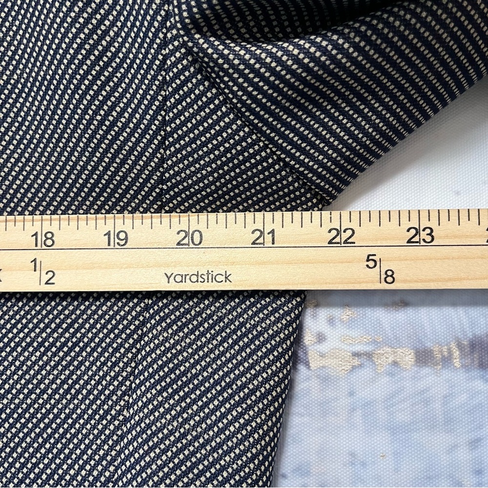 Vtg TRUSSINI Linea Nuova Wool Sport Coat Men 43R Blazer Navy Blue Birdseye Italy - Picture 14 of 16